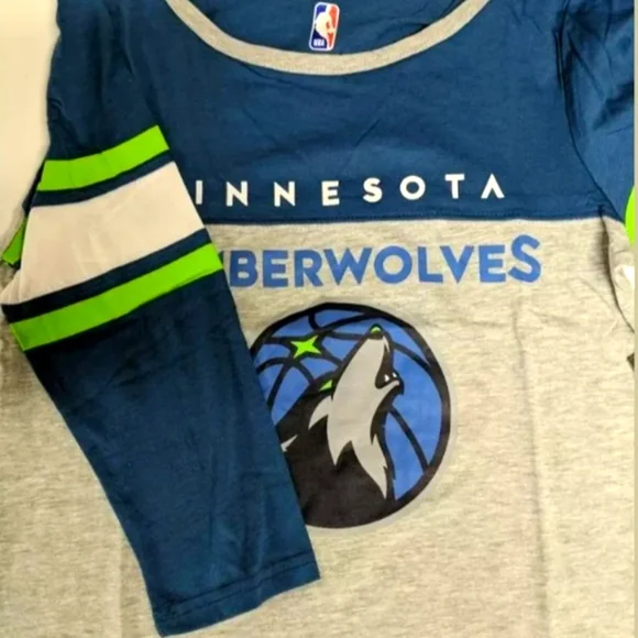 NBA UNK Minnesota Timberwolfs Women's sz M T-Shirt Raglan Baseball 3/4 Sleeve - Picture 4 of 11